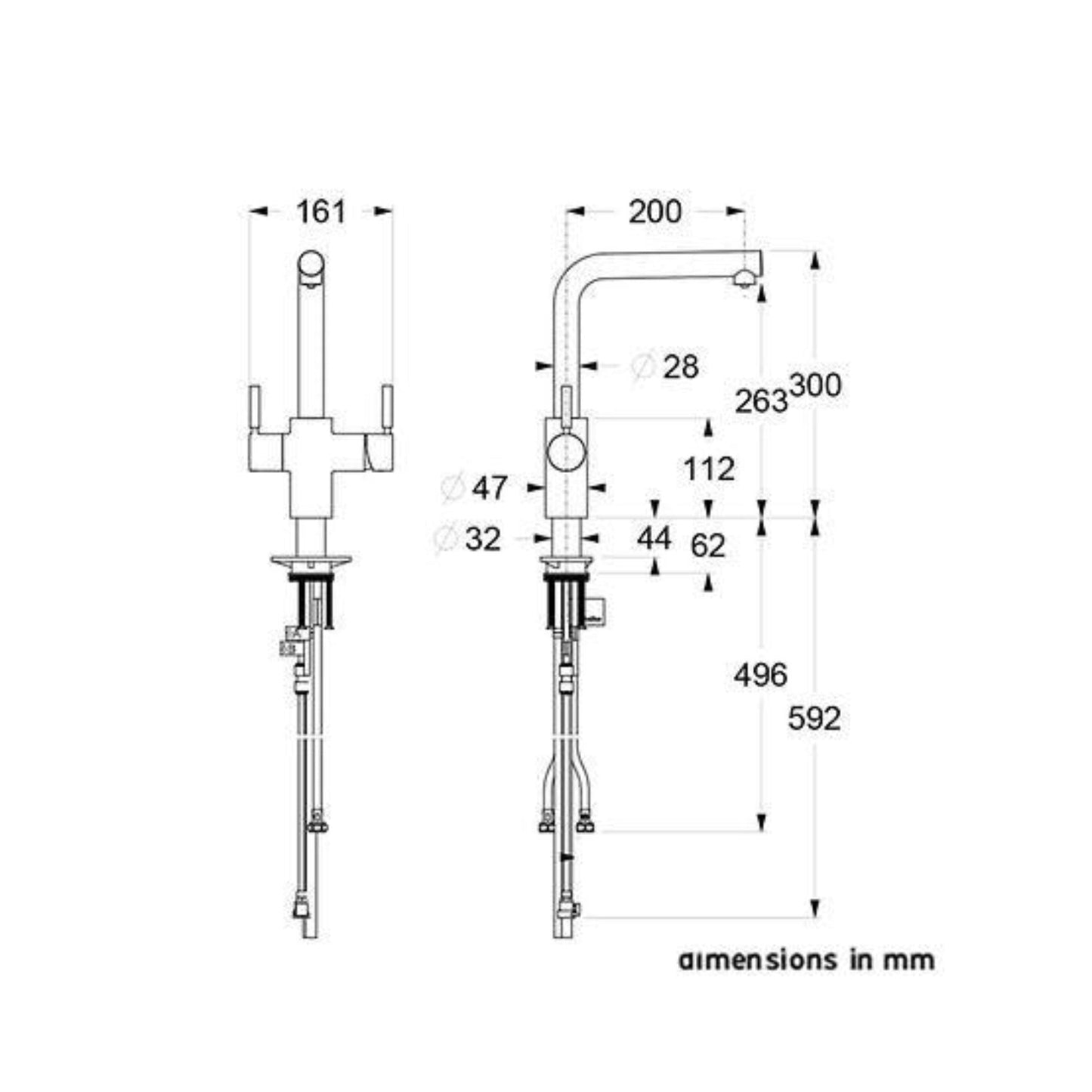 InSinkErator 3N1 L Spout Steaming Hot Water Tap With Neo Boiler Tank and Filter Kit - The Tap Specialist