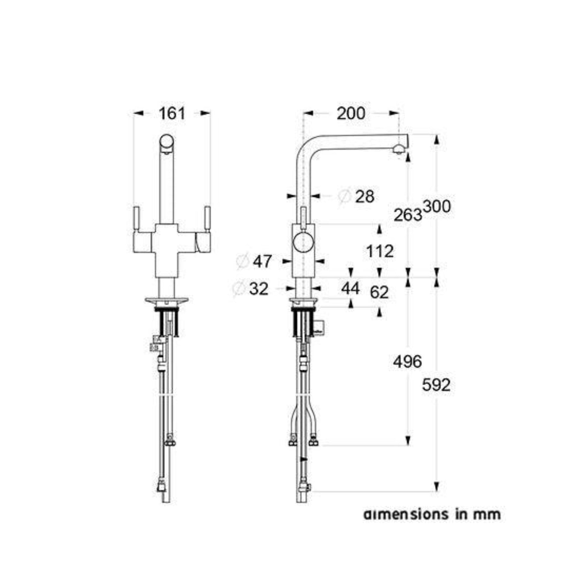 InSinkErator 3N1 L Spout Steaming Hot Water Tap With Neo Boiler Tank and Filter Kit - The Tap Specialist