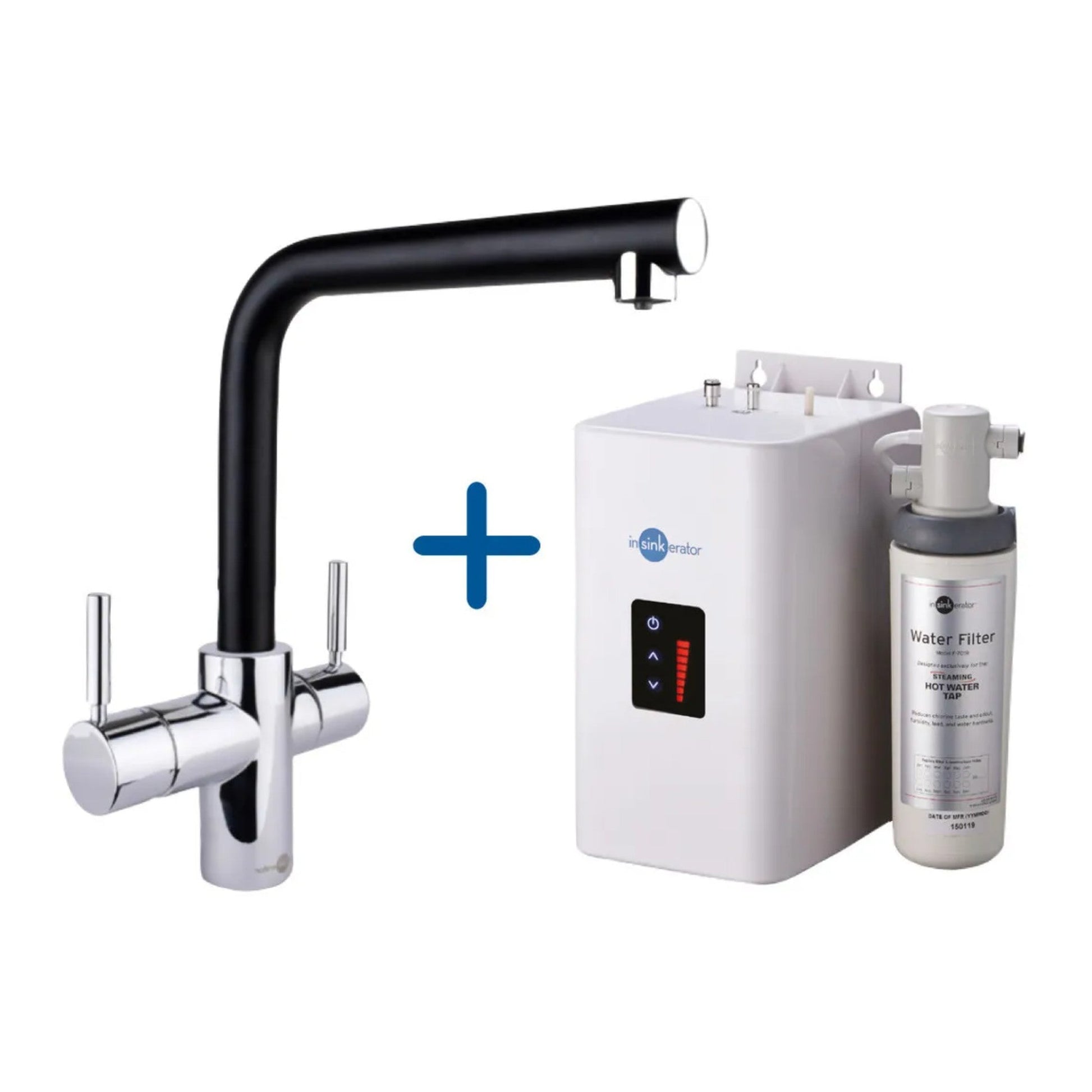 InSinkErator 3N1 L Spout Steaming Hot Water Tap With Neo Boiler Tank and Filter Kit - The Tap Specialist