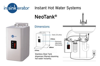 InSinkErator 4 - in - 1 Boiling Water Tap with Neo Tank & Filter Kit U Shape Spout - The Tap Specialist