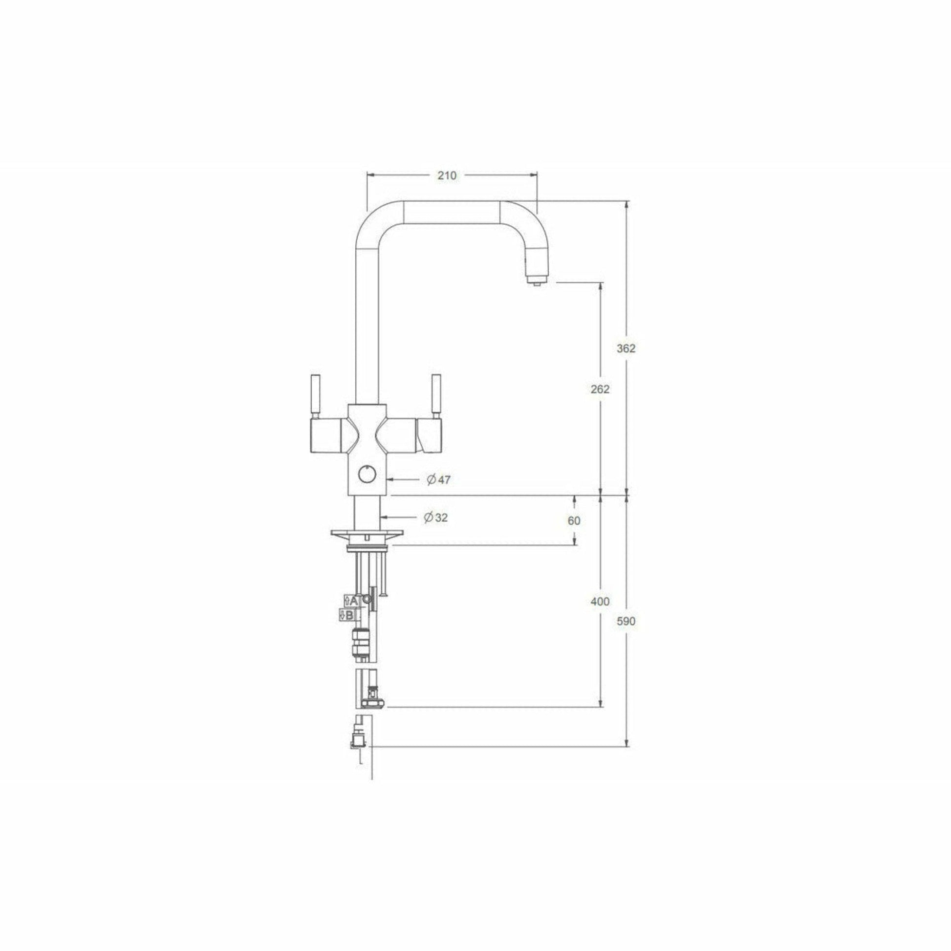 InSinkErator 4N1 U Shape Steaming Hot Water Tap Only - The Tap Specialist