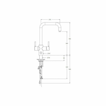 InSinkErator 4N1 U Shape Steaming Hot Water Tap Only - The Tap Specialist