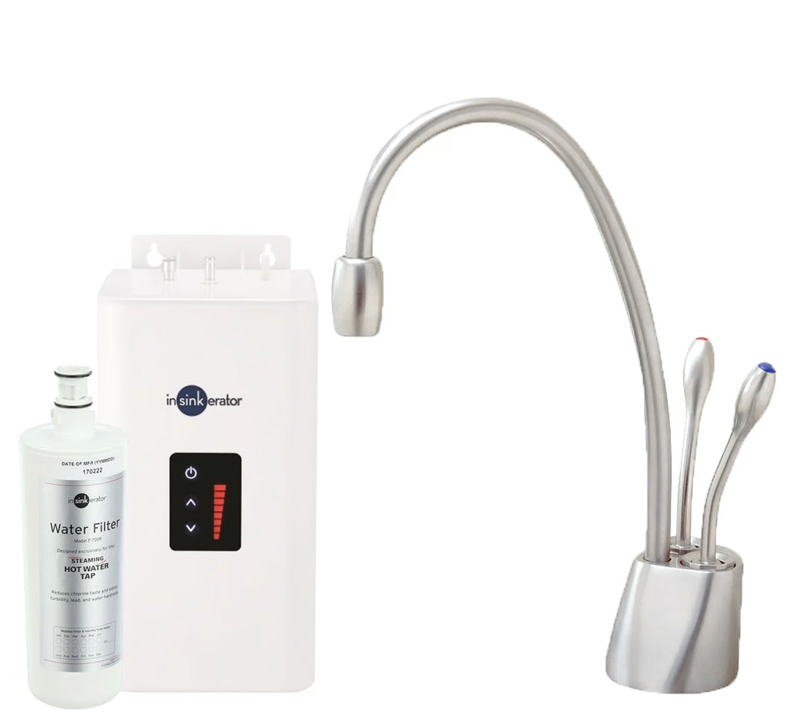 InSinkErator HC1100 Premium Instant Steaming Hot And Filtered Cold Water Tap plus Neo Boiler Tank & Filter Kit - The Tap Specialist