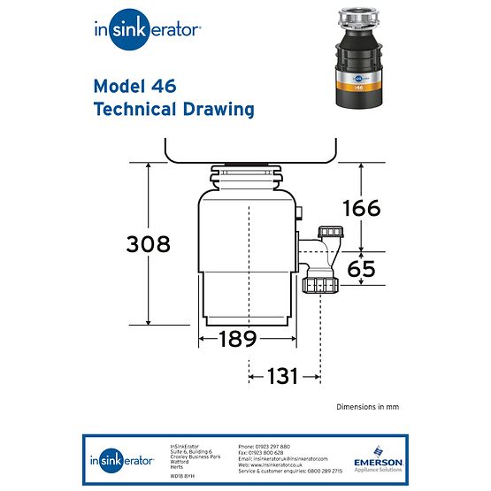 InSinkErator Model 46AS Food Waste Disposal .55 HP - The Tap Specialist