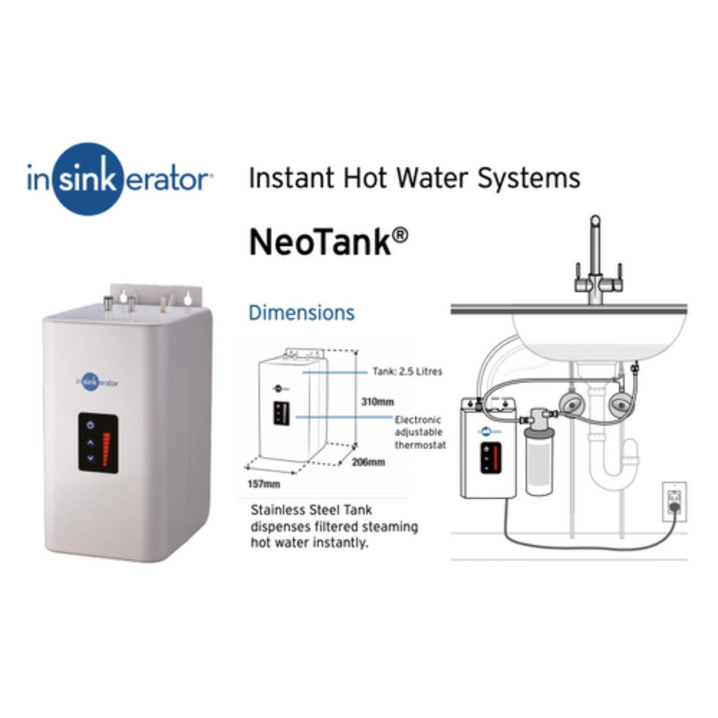 InSinkErator Neo Tank Installation Kit - Tap Not Included - The Tap Specialist