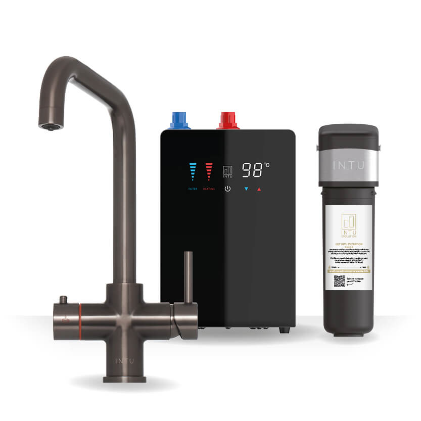 INTU 4OUR Nexus 4 - in - 1 Square Instant Boiling Water Tap - The Tap Specialist