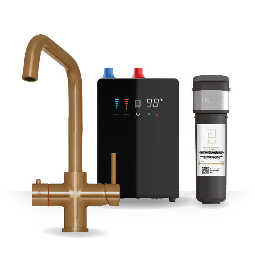 INTU 4OUR Nexus 4 - in - 1 Square Instant Boiling Water Tap - The Tap Specialist