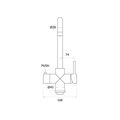 INTU 4OUR Nexus 4 - in - 1 Square Instant Boiling Water Tap - The Tap Specialist