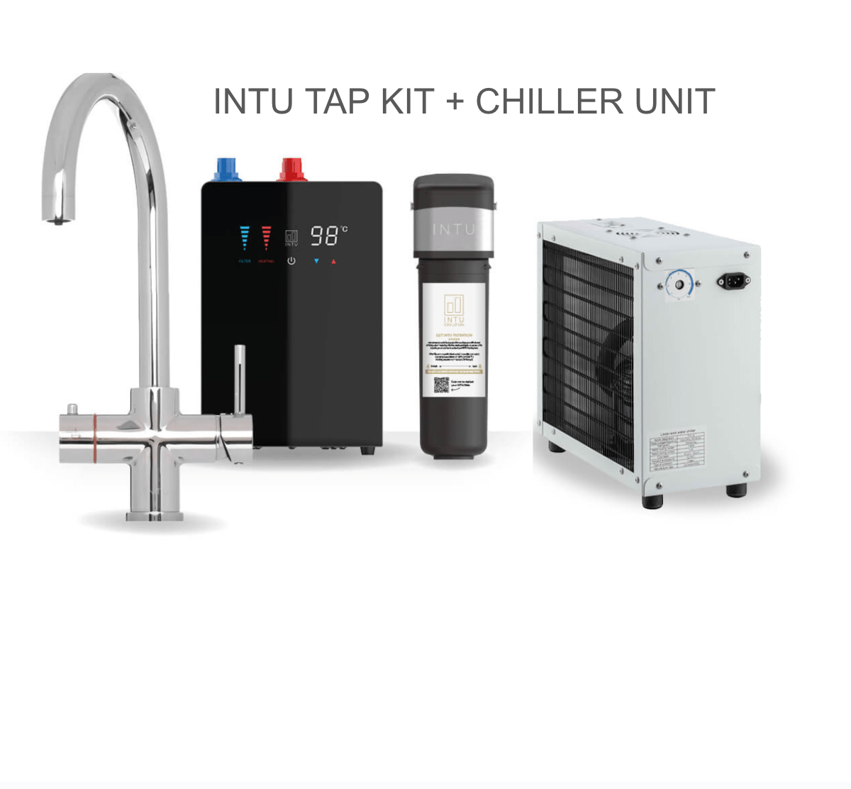 INTU 4OUR Nexus 4 - in - 1 Swan Instant Boiling Water Tap - The Tap Specialist