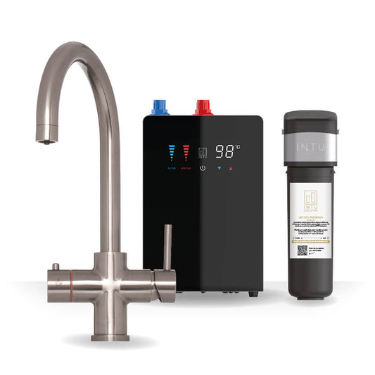 INTU 4OUR Nexus 4 - in - 1 Swan Instant Boiling Water Tap - The Tap Specialist Nickel
