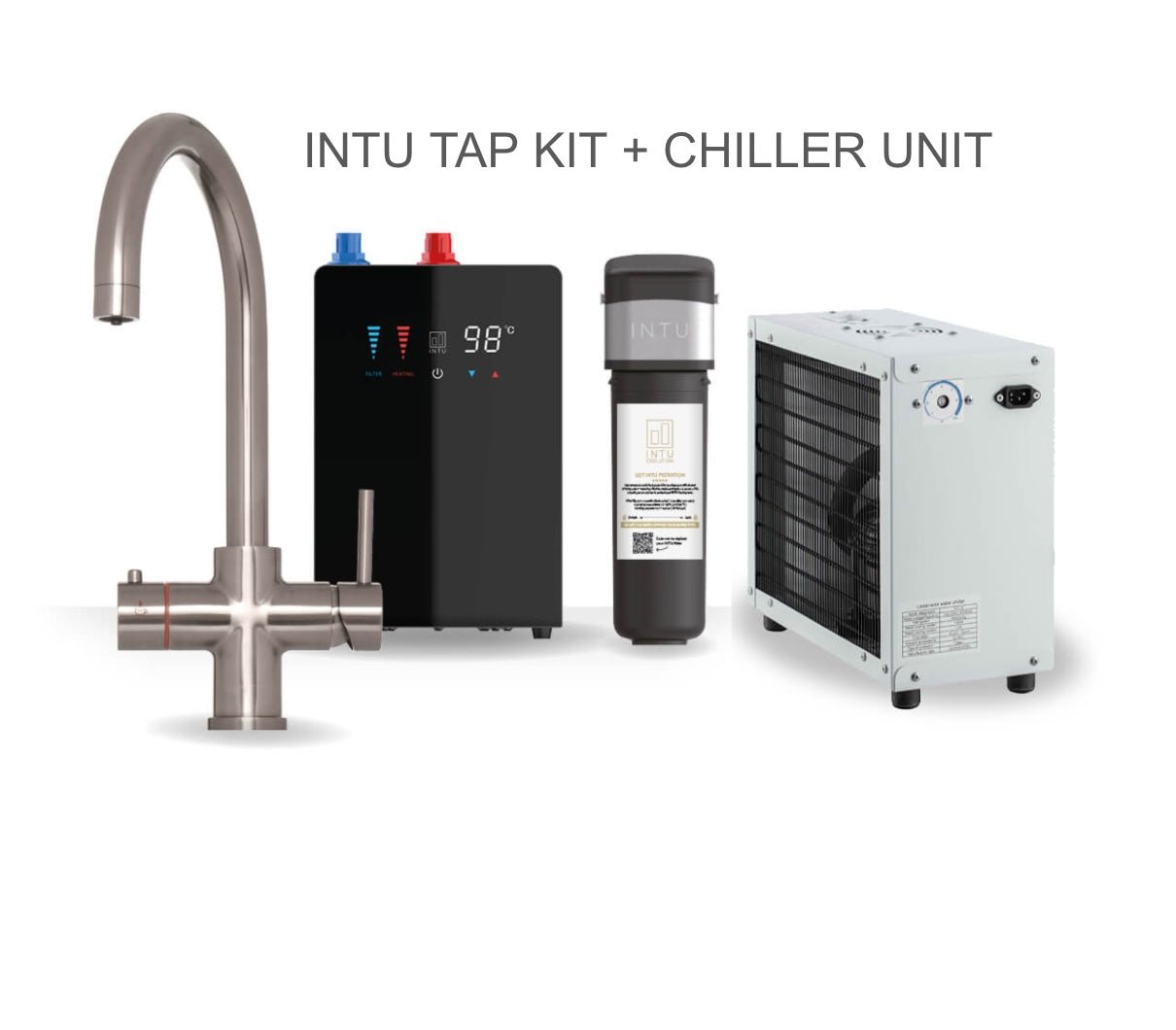 INTU 4OUR Nexus 4 - in - 1 Swan Instant Boiling Water Tap - The Tap Specialist