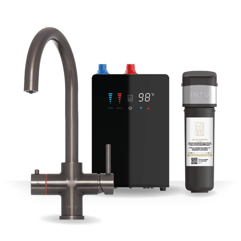 INTU 4OUR Nexus 4 - in - 1 Swan Instant Boiling Water Tap - The Tap Specialist