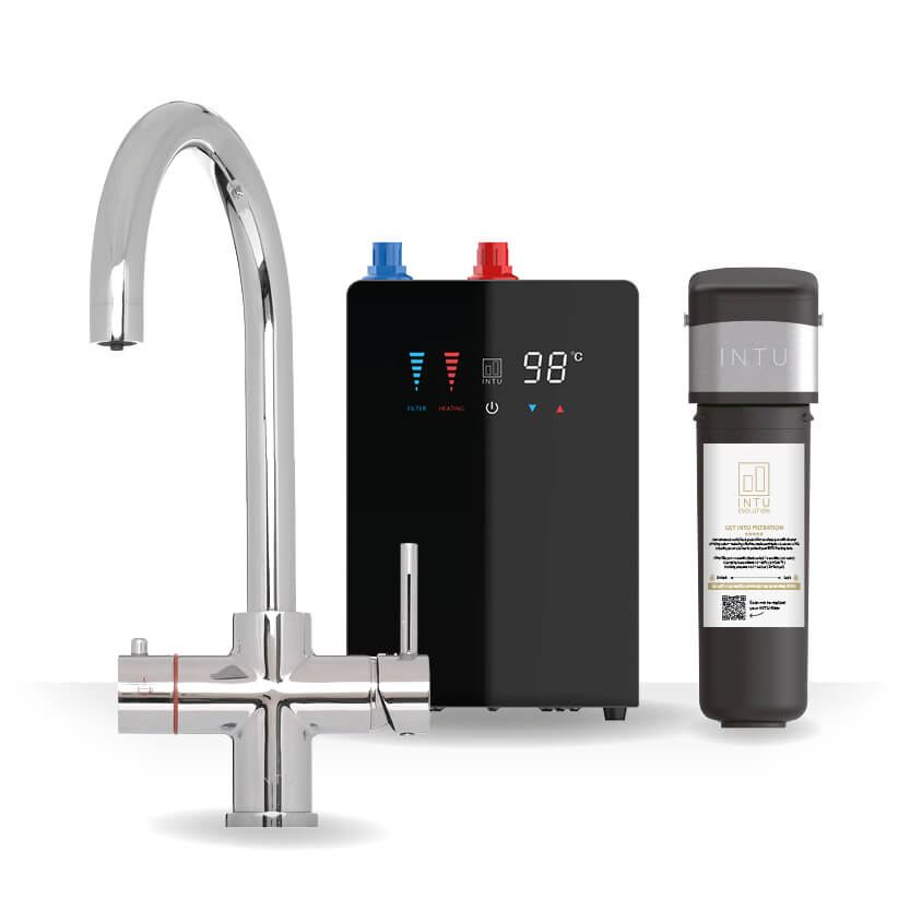 INTU 4OUR Nexus 4 - in - 1 Swan Instant Boiling Water Tap - The Tap Specialist