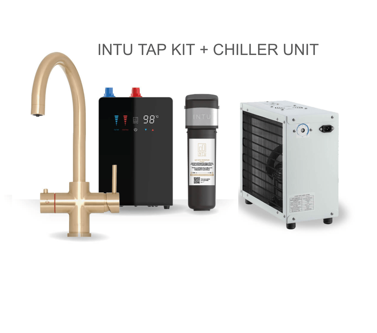 INTU 4OUR Nexus 4 - in - 1 Swan Instant Boiling Water Tap - The Tap Specialist