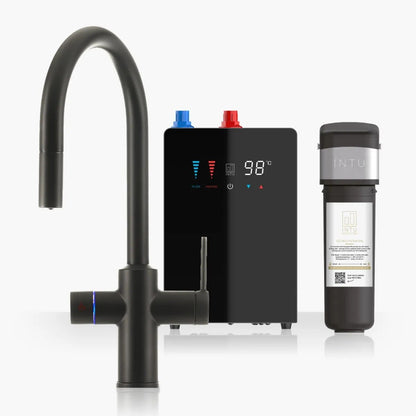 INTU Digital Sovereign 4 - in - 1 Pull Down Swan Instant Boiling Water Tap – 2.4L or 4.0L Nexus Tank - The Tap Specialist
