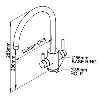Perrin & Rowe Juliet 3 - in - 1 Instant Hot Water Tap with Rinse 1712 - The Tap Specialist