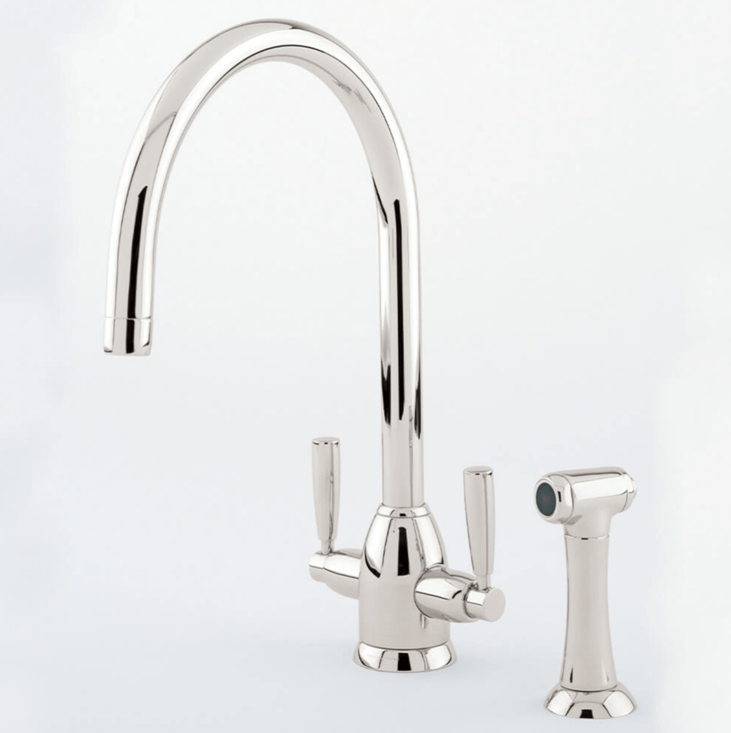 Perrin & Rowe Oberon - C Spout 4866 (with Rinse) Kitchen Tap - The Tap Specialist