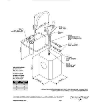 Perrin & Rowe Phoenician 3 - in - 1 Instant Hot Water Tap - The Tap Specialist