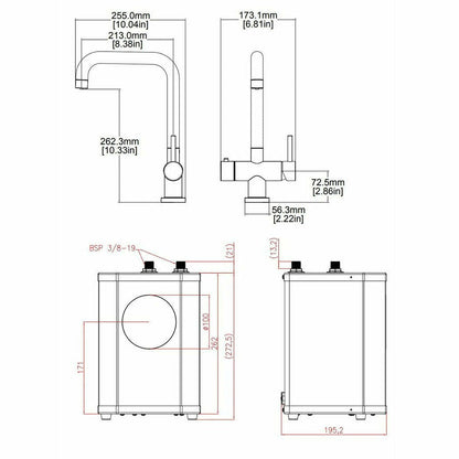 Reginox Amanzi II 3 - in - 1 Instant Boiling Hot Water Tap - The Tap Specialist