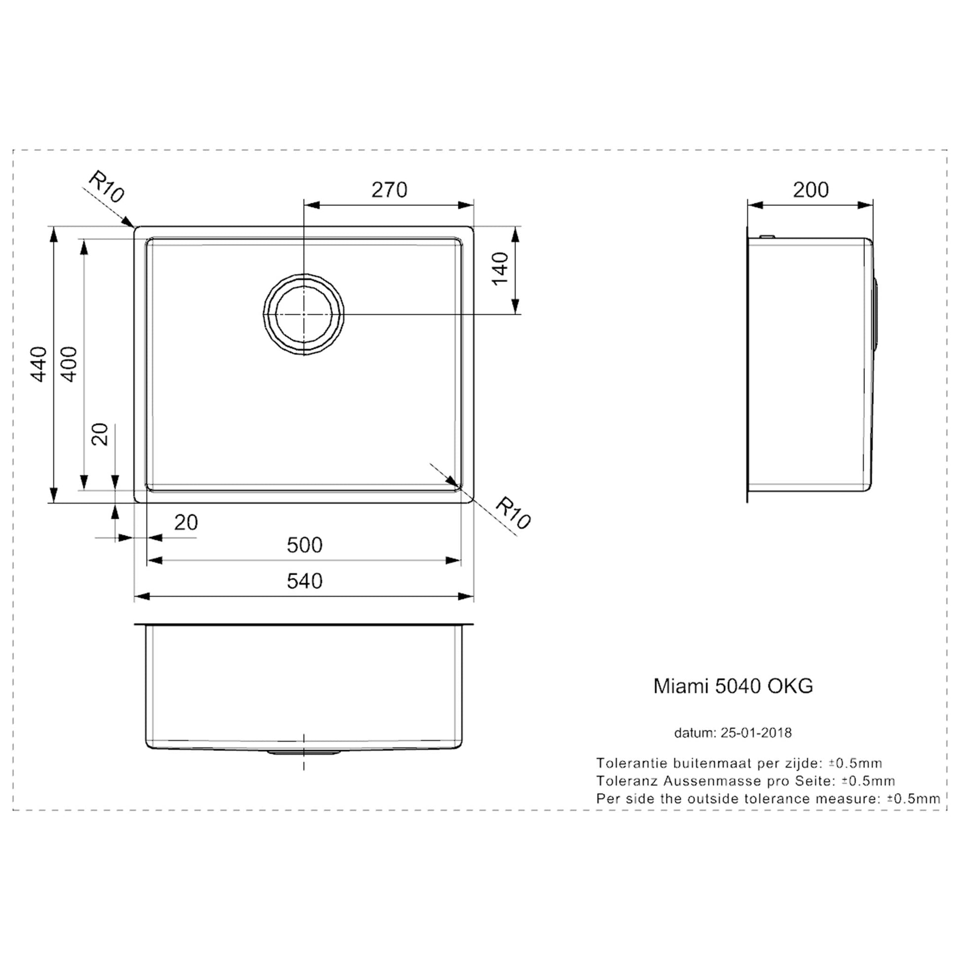 Reginox Miami 50x40 Single Bowl Sink - The Tap Specialist