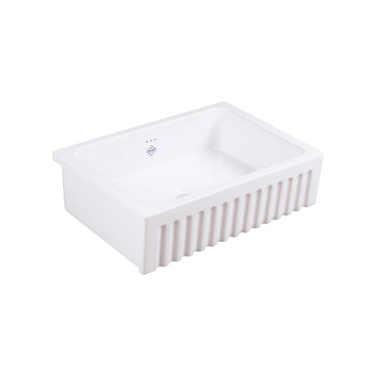 Shaws of Darwen Bowland Single Bowl 800 with Fluted Front White Sink BLF5312WH - The Tap Specialist