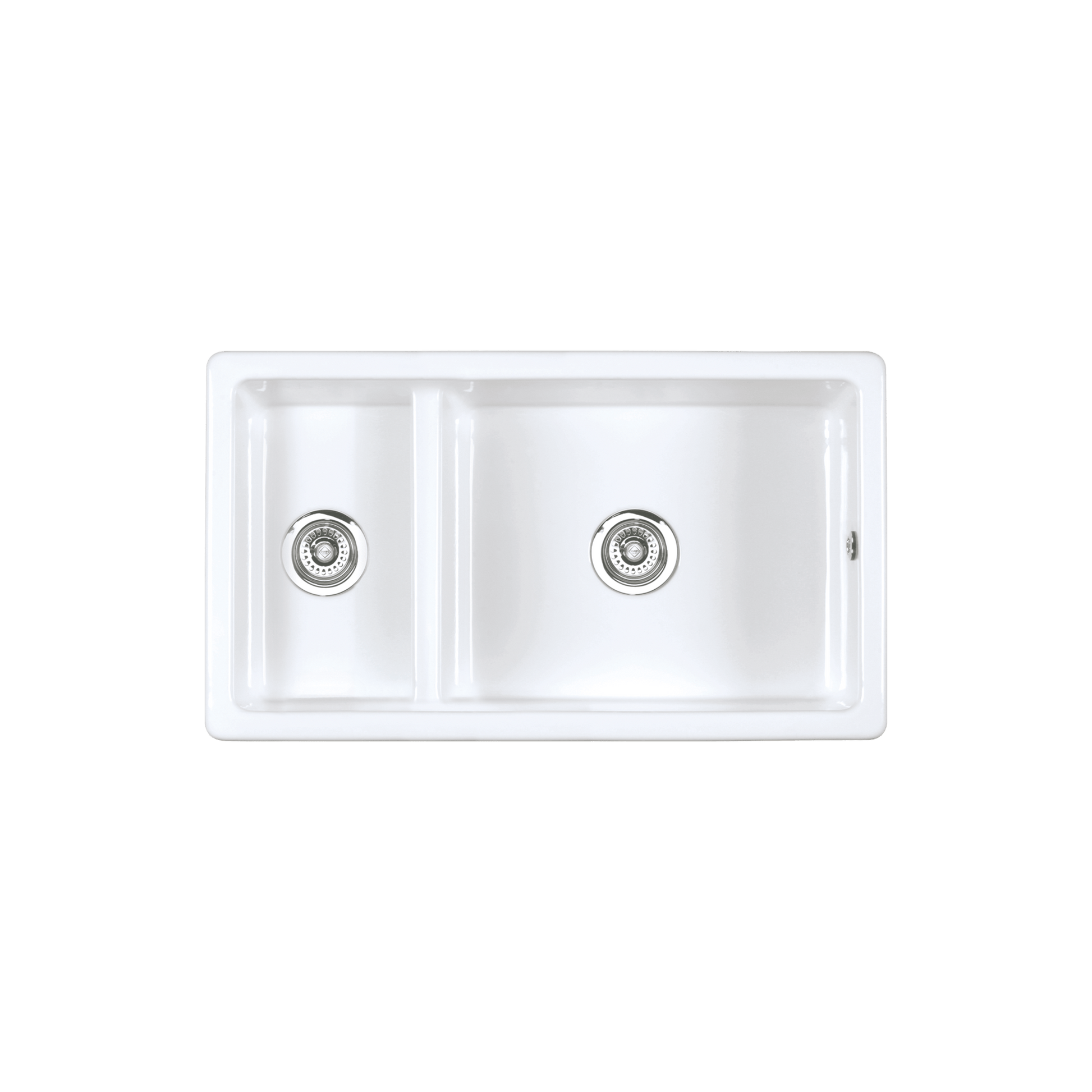 Shaws of Darwen Bradshaw Inset Umount 1.5 Bowl Offset Low Wall White Sink SCBR900WH - The Tap Specialist