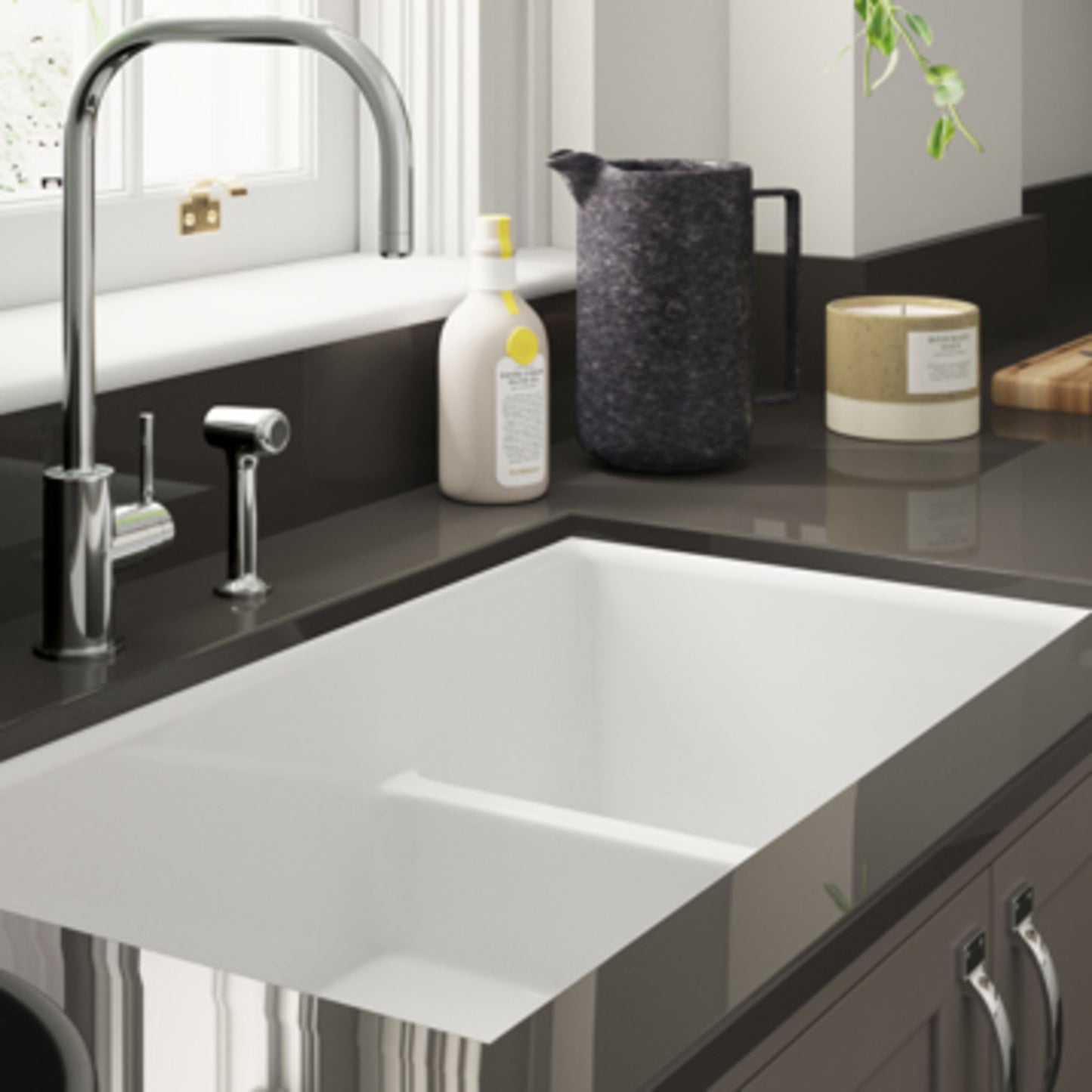 Shaws of Darwen Bradshaw Inset Umount 1.5 Bowl Offset Low Wall White Sink SCBR900WH - The Tap Specialist