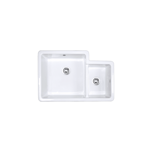 Shaws of Darwen Brindle Inset Undermount 1.5 Bowl 800 White Sink SCBH760WH - The Tap Specialist