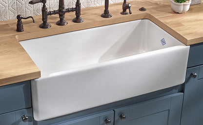 Shaws of Darwen Butler Single Bowl 1000 offset Waste Outlet White Sink SCBU101WH - The Tap Specialist