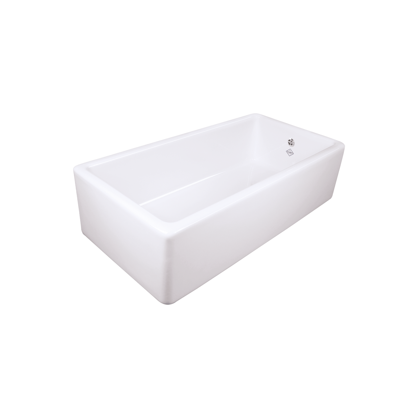 Shaws of Darwen Butler Single Bowl 1000 offset Waste Outlet White Sink SCBU101WH - The Tap Specialist