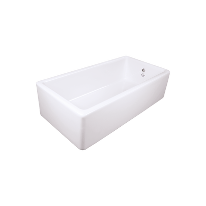 Shaws of Darwen Butler Single Bowl 1000 offset Waste Outlet White Sink SCBU101WH - The Tap Specialist