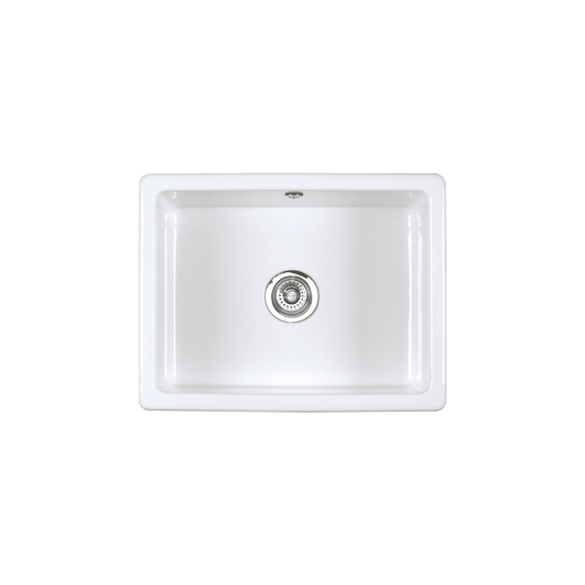 Shaws of Darwen Inset Single Bowl 800 White Sink SCIN760WH - The Tap Specialist