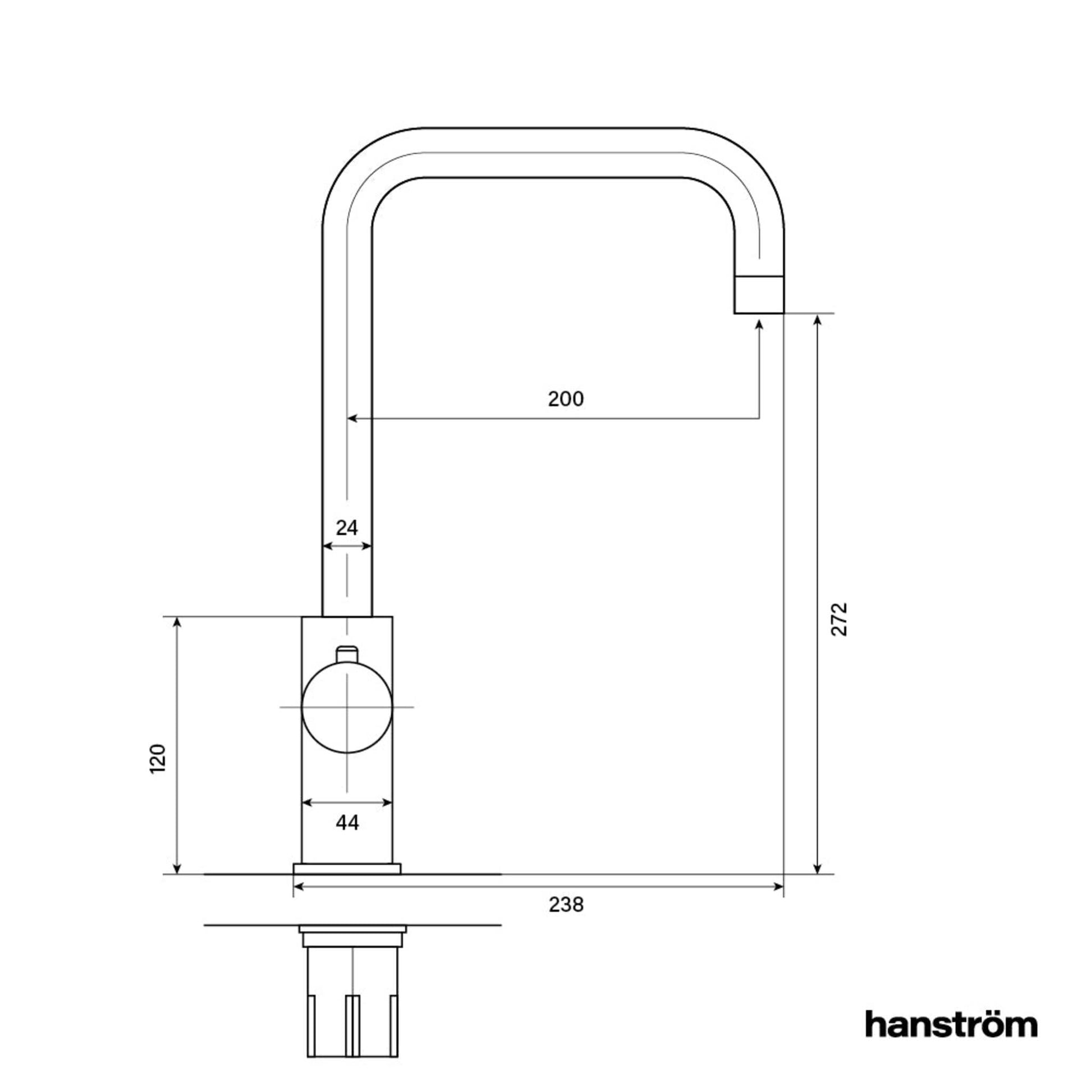 Verana 3 - in - 1 Square Instant Boiling Water Tap - The Tap Specialist