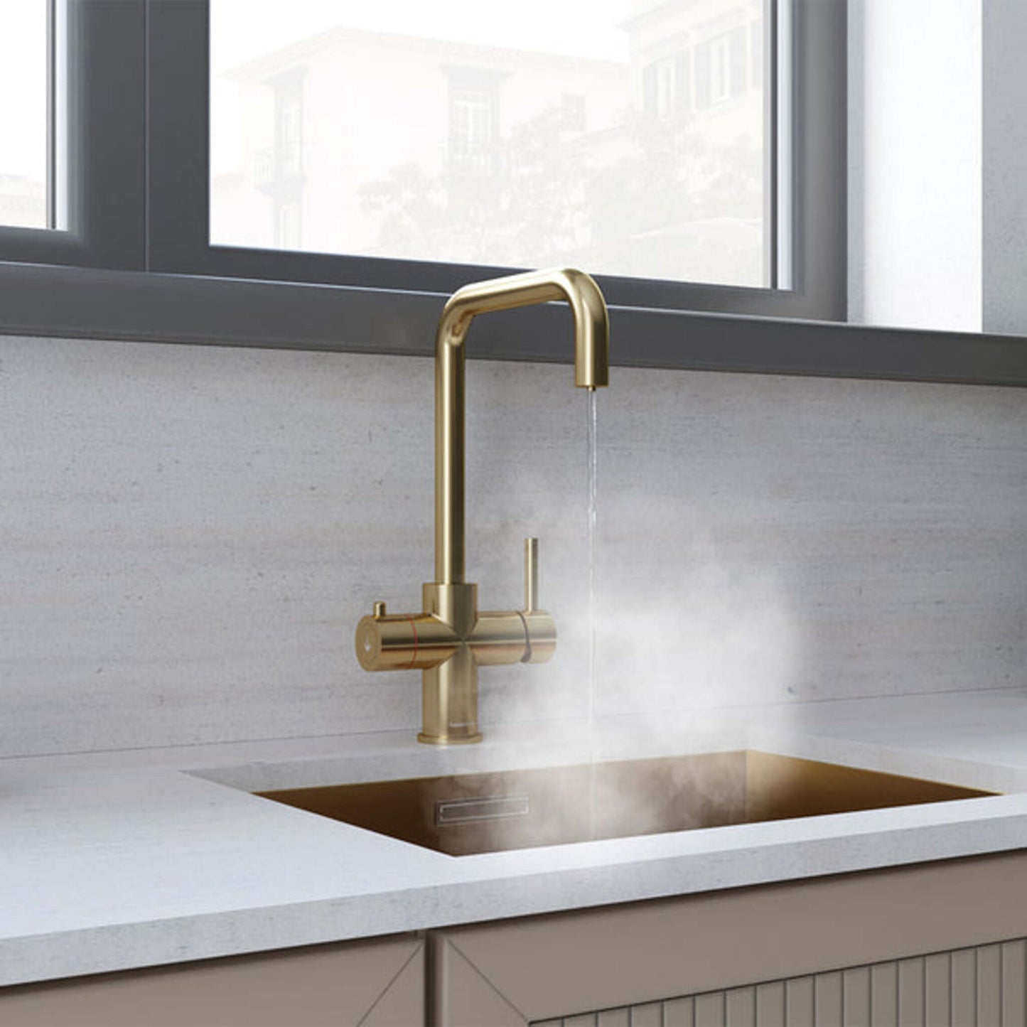 Verana 3 - in - 1 Square Instant Boiling Water Tap - The Tap Specialist