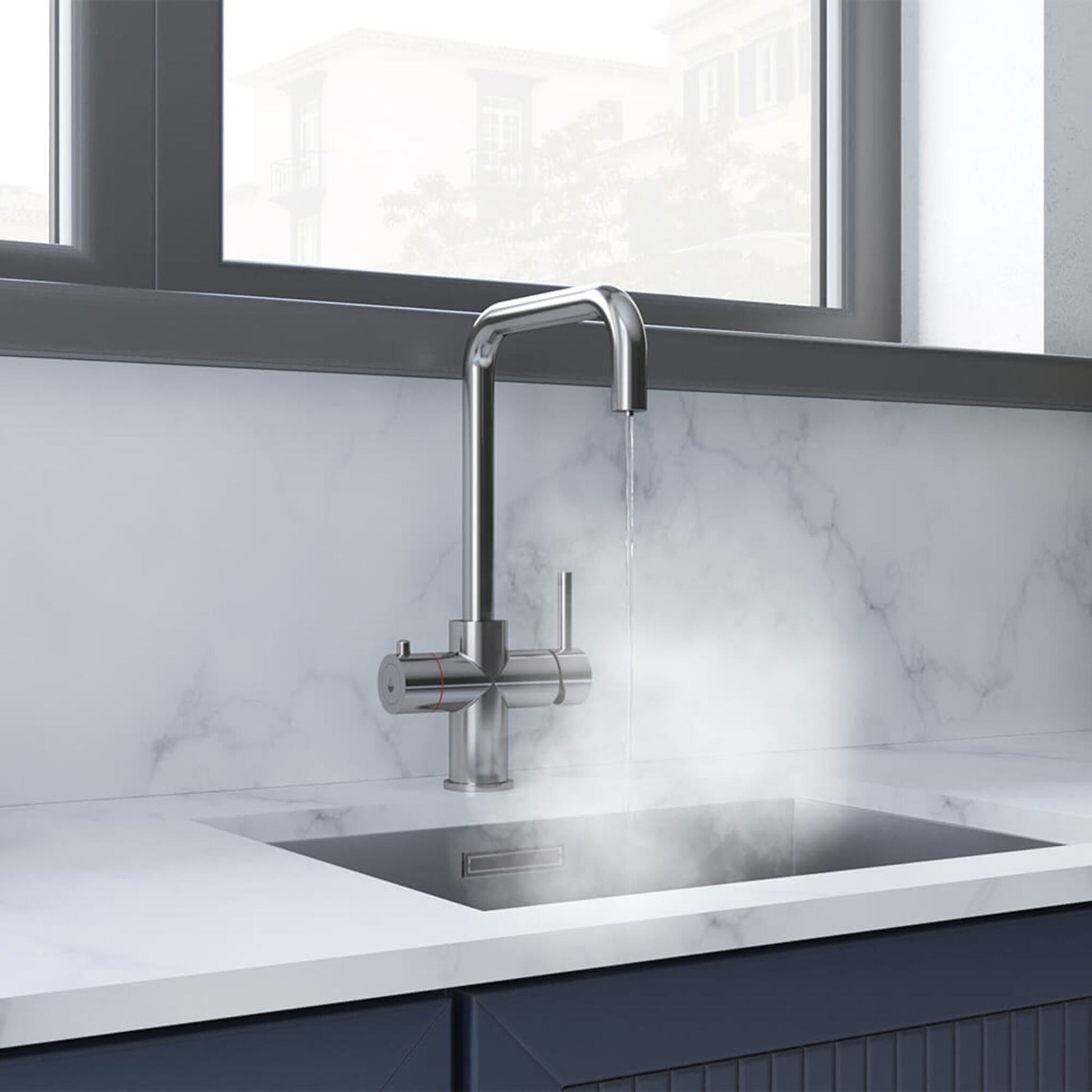 Verana 3 - in - 1 Square Instant Boiling Water Tap - The Tap Specialist