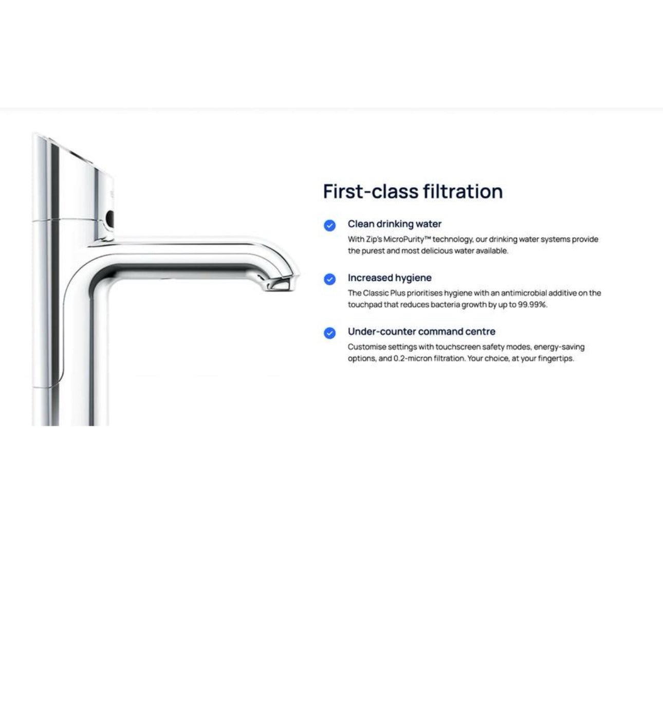 Zip Water Classic Plus All - in - One HydroTap 100/75 G5 Boiling Chilled Plus Hot & Cold - The Tap Specialist