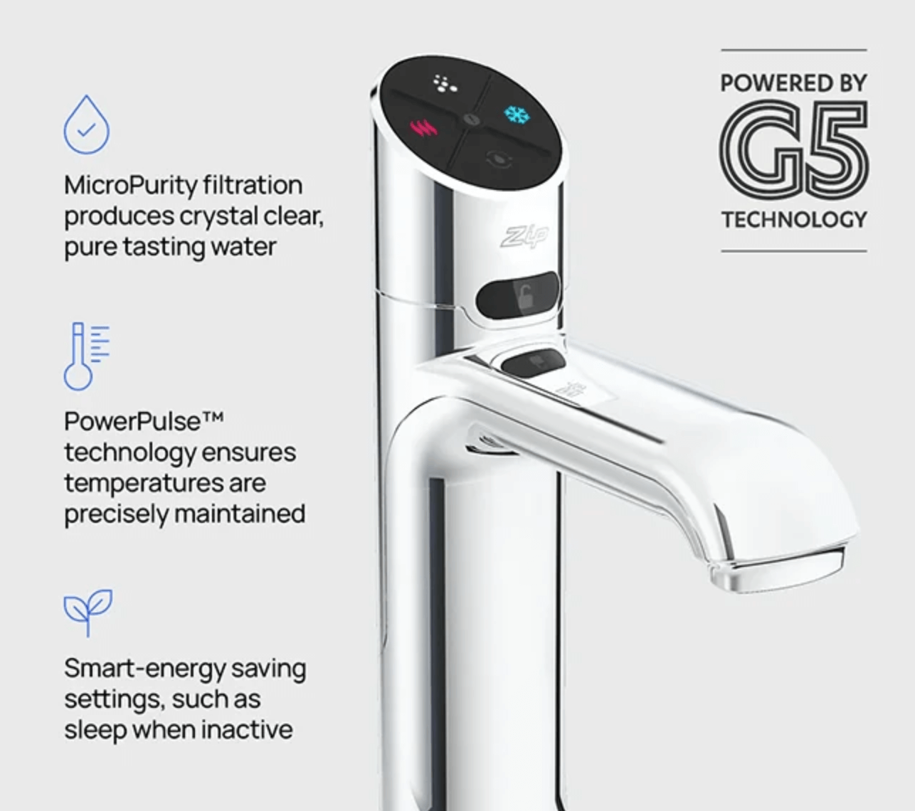 Zip Water Classic Plus HydroTap 140/75 G5 Boiling and Chilled - The Tap Specialist