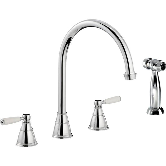 Abode Astbury 3 Part Mixer Tap With or Without Integrated Handspray - The Tap Specialist