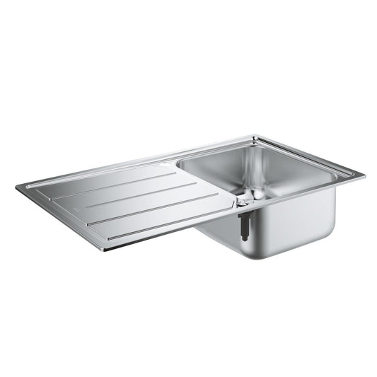 Grohe Kitchen Sink K500 Stainless Steel with Drainer 1 Bowl, Reversible - The Tap Specialist