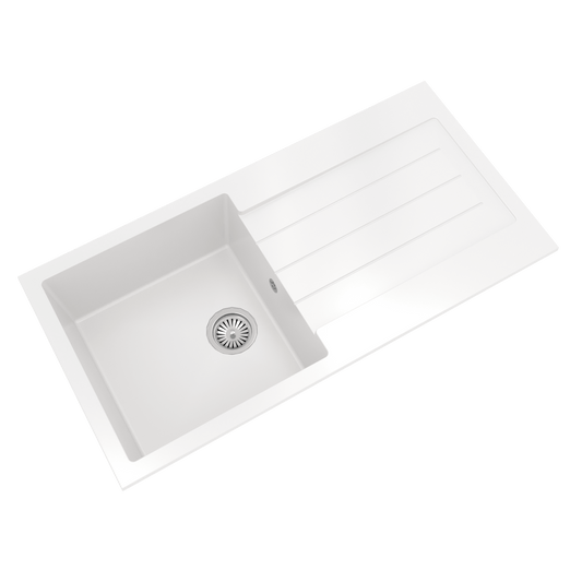 Ellsi Comite Single Bowl Kitchen Sink and Drainer Left or Right Handed with Waste - The Tap Specialist