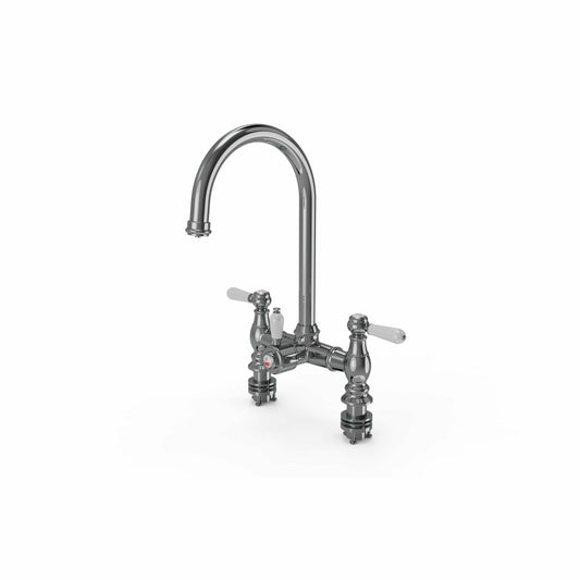 Ellsi Traditional Bridge 3-in-1 Boiling Water Tap With Ceramic Handles - Chrome finish