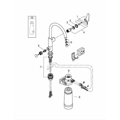 Grohe Blue Filter Water Pure Baucurve Starter Kit C - Spout - The Tap Specialist